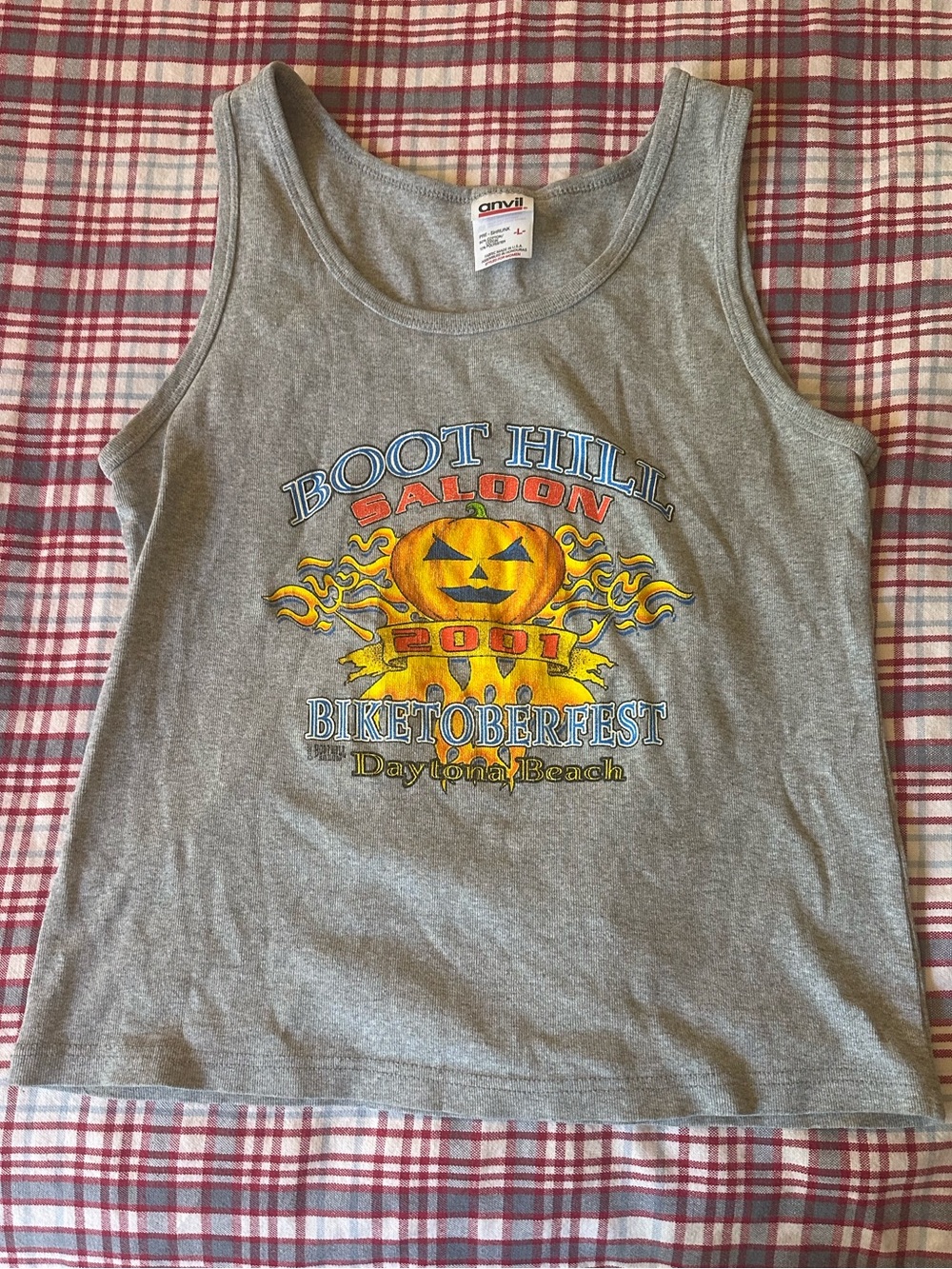 Anvil Gray 'Boot Hill Saloon Biketoberfest' Tank Top Unisex